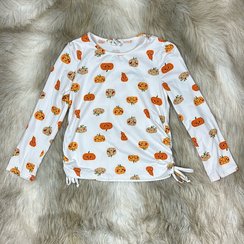 Size 6 Emma & Elsa Long Sleeve Pumpkin Top